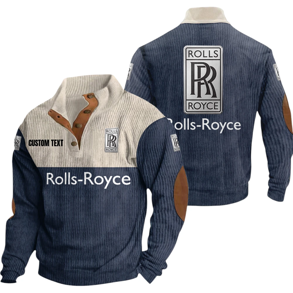 Rolls Royce Exclusive Logo Knitted Ribbed Corduroy Sweatshirt Mid Stretch Stand Collar Pullover Sweater, Custom Text HG170325Y32RCSCT1ROR Rolls Royce Exclusive Logo Knitted Ribbed Corduroy Sweatshirt Mid Stretch Stand Collar Pullover Sweater, Custom Text HG170325Y32RCSCT1ROR