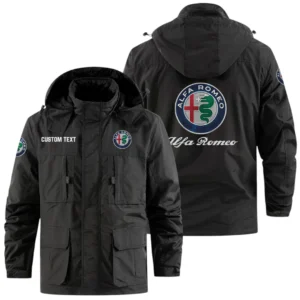 Alfa Romeo Exclusive Logo Windbreaker Jacket Hooded Detachable, Outdoor Jacket Multi Pocket, Custom Name HIDI170325Y26WMPALR