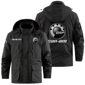 Can Am Emblem Exclusive Logo Windbreaker Jacket Hooded Detachable, Outdoor Jacket Multi Pocket, Custom Name HIDI170325Y26WMPCAE