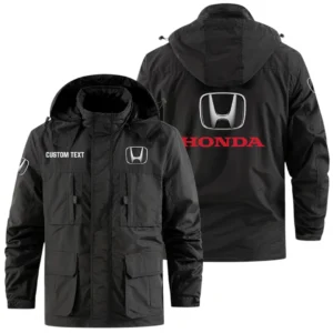 Honda Exclusive Logo Windbreaker Jacket Hooded Detachable, Outdoor Jacket Multi Pocket, Custom Name HIDI170325Y26WMPHON