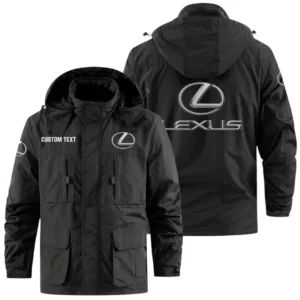 Lexus Exclusive Logo Windbreaker Jacket Hooded Detachable, Outdoor Jacket Multi Pocket, Custom Name HIDI170325Y26WMPLEX