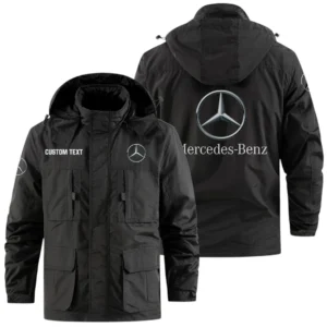 Mercedes-Benz Exclusive Logo Windbreaker Jacket Hooded Detachable, Outdoor Jacket Multi Pocket, Custom Name HIDI170325Y26WMPMEB