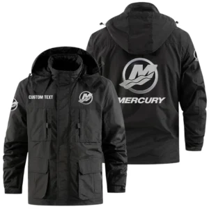 Mercury Exclusive Logo Windbreaker Jacket Hooded Detachable, Outdoor Jacket Multi Pocket, Custom Name HIDI170325Y26WMPMER