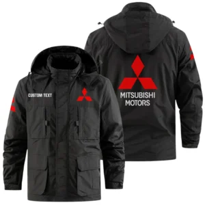 Mitsubishi Exclusive Logo Windbreaker Jacket Hooded Detachable, Outdoor Jacket Multi Pocket, Custom Name HIDI170325Y26WMPMIT