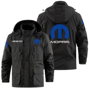 Mopar Exclusive Logo Windbreaker Jacket Hooded Detachable, Outdoor Jacket Multi Pocket, Custom Name HIDI170325Y26WMPMOP