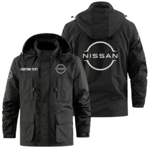 Nissan Exclusive Logo Windbreaker Jacket Hooded Detachable, Outdoor Jacket Multi Pocket, Custom Name HIDI170325Y26WMPNIS