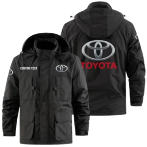 Toyota Exclusive Logo Windbreaker Jacket Hooded Detachable, Outdoor Jacket Multi Pocket, Custom Name HIDI170325Y26WMPTOY