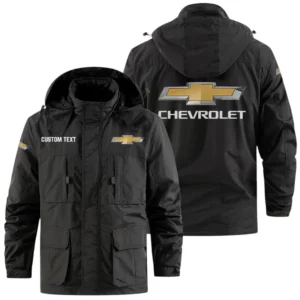 Chevrolet Exclusive Logo Windbreaker Jacket Hooded Detachable, Outdoor Jacket Multi Pocket, Custom Name HIDI180325Y26WMPCRL