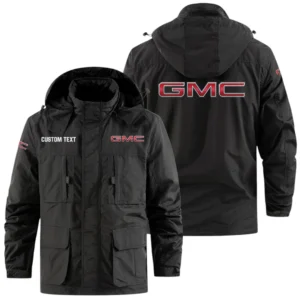 GMC Car Exclusive Logo Windbreaker Jacket Hooded Detachable, Outdoor Jacket Multi Pocket, Custom Name HIDI180325Y26WMPGMC