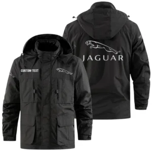 Jaguar Exclusive Logo Windbreaker Jacket Hooded Detachable, Outdoor Jacket Multi Pocket, Custom Name HIDI180325Y26WMPJAG