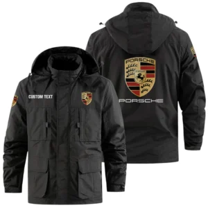 Porsche Exclusive Logo Windbreaker Jacket Hooded Detachable, Outdoor Jacket Multi Pocket, Custom Name HIDI180325Y26WMPPOR