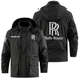 Rolls Royce Exclusive Logo Windbreaker Jacket Hooded Detachable, Outdoor Jacket Multi Pocket, Custom Name HIDI180325Y26WMPROR