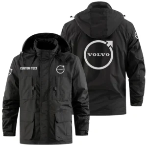 Volvo Exclusive Logo Windbreaker Jacket Hooded Detachable, Outdoor Jacket Multi Pocket, Custom Name HIDI180325Y26WMPVOV