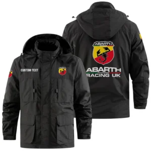 Abarth Racing UK Exclusive Logo Windbreaker Jacket Hooded Detachable, Outdoor Jacket Multi Pocket, Custom Name HIDI190325Y26WMPABR