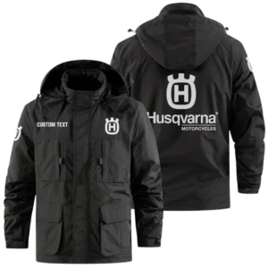 Husqvarna Motorcycles Exclusive Logo Windbreaker Jacket Hooded Detachable, Outdoor Jacket Multi Pocket, Custom Name HIDI190325Y26WMPHUM