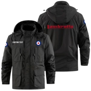 Lambretta Exclusive Logo Windbreaker Jacket Hooded Detachable, Outdoor Jacket Multi Pocket, Custom Name HIDI190325Y26WMPLBA