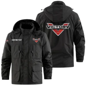 Victory Motorcycles Exclusive Logo Windbreaker Jacket Hooded Detachable, Outdoor Jacket Multi Pocket, Custom Name HIDI190325Y26WMPVIM