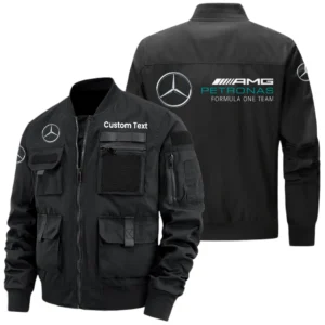 Mercedes-AMG Petronas Racing Exclusive Logo Jacket x Baseball Collar Style Multiple Pockets Men’s Hiking Outdoor Jacket Custom Name HIHI170325Y40JCXMAP