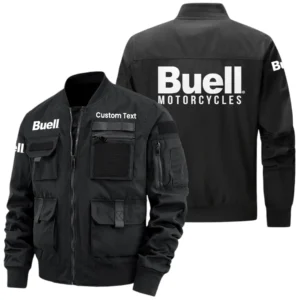 Buell Motorcycles Exclusive Logo Jacket x Baseball Collar Style Multiple Pockets Men’s Hiking Outdoor Jacket Custom Name HIHI190325Y40JCXBUM