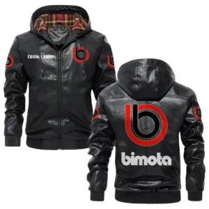 Bimota Exclusive Logo Hooded Jacket PU Leather x Durable Windproof Warm Soft Checkered Lining, Custom Name HG280325Y47JHLCT1BIM