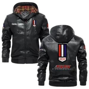 Camaro SS Exclusive Logo Hooded Jacket PU Leather x Durable Windproof Warm Soft Checkered Lining, Custom Name HG280325Y47JHLCT1CAS
