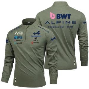 Alpine F1 Team Racing Limited 2025 Long Sleeve Shirt, Stand Collar Quarter Zip-up HIDI210325Y49LMT05AF1