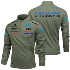 Williams Racing Limited 2025 Long Sleeve Shirt, Stand Collar Quarter Zip-up HIDI220325Y49LMT05WIR