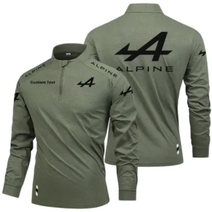 Alpine Limited 2025 Long Sleeve Shirt, Stand Collar Quarter Zip-up Custom Name HIDI250325Y49LMT05ALP