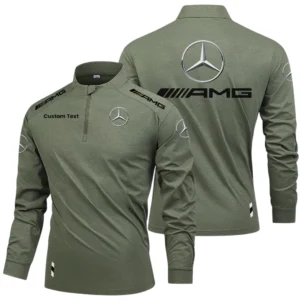 Mercedes AMG Limited 2025 Long Sleeve Shirt, Stand Collar Quarter Zip-up Custom Name HIDI250325Y49LMT05AMG