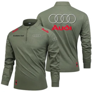 Audi Limited 2025 Long Sleeve Shirt, Stand Collar Quarter Zip-up Custom Name HIDI250325Y49LMT05AUD