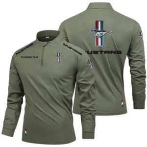 Mustang Limited 2025 Long Sleeve Shirt, Stand Collar Quarter Zip-up Custom Name HIDI260325Y49LMT05MUS