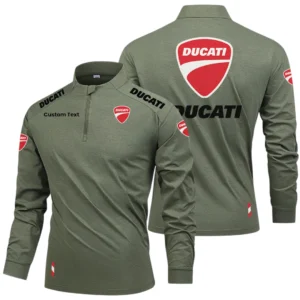 Ducati Motor Holding Limited 2025 Long Sleeve Shirt, Stand Collar Quarter Zip-up Custom Name HIDI270325Y49LMT05DMH