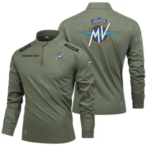 MV Agusta Limited 2025 Long Sleeve Shirt, Stand Collar Quarter Zip-up Custom Name HIDI270325Y49LMT05MVA