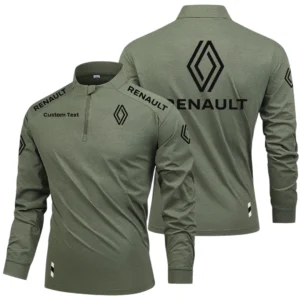 Renault Limited 2025 Long Sleeve Shirt, Stand Collar Quarter Zip-up Custom Name HIDI270325Y49LMT05REN