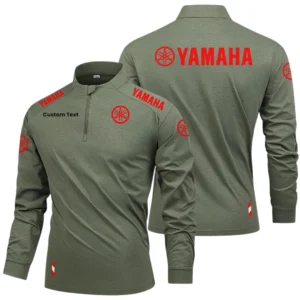 Yamaha Motor Limited 2025 Long Sleeve Shirt, Stand Collar Quarter Zip-up Custom Name HIDI270325Y49LMT05YAM