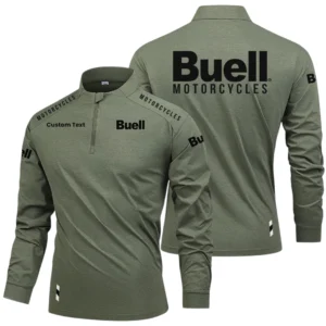 Buell Motorcycles Limited 2025 Long Sleeve Shirt, Stand Collar Quarter Zip-up Custom Name HIDI280325Y49LMT05BUM