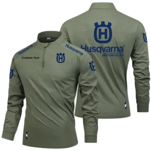 Husqvarna Motorcycles Limited 2025 Long Sleeve Shirt, Stand Collar Quarter Zip-up Custom Name HIDI280325Y49LMT05HUM