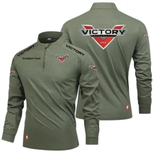 Victory Motorcycles Limited 2025 Long Sleeve Shirt, Stand Collar Quarter Zip-up Custom Name HIDI280325Y49LMT05VIM