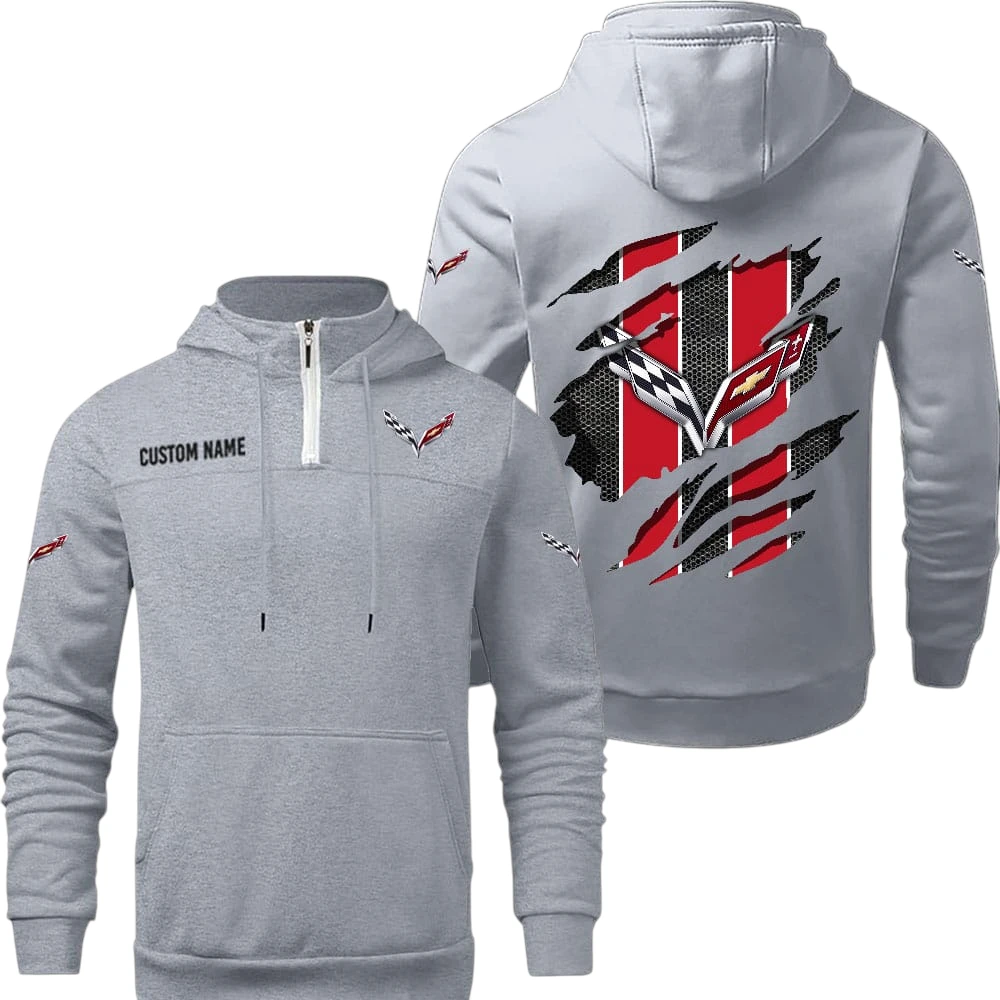 Chevrolet Corvette Quarter Zip Hoodie, Sports Hoodie Custom Name TN270325Y50HZ44CT4COR Chevrolet Corvette Quarter Zip Hoodie, Sports Hoodie Custom Name TN270325Y50HZ44CT4COR