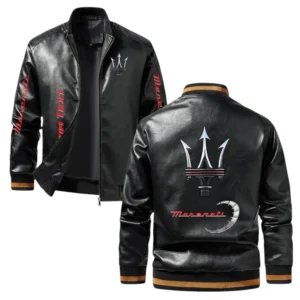 Vintage Maserati Exclusive Logo Jacket, Classic Ribbed Collar and Striped Cuffs, Custom Name TN01042025Y12LJ93CT1MAS