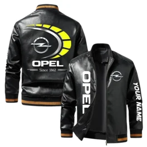 Vintage Opel Exclusive Logo Jacket, Classic Ribbed Collar and Striped Cuffs, Custom Name TN01042025Y12LJ93CT1OPE