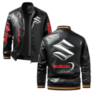 Vintage Suzuki Exclusive Logo Jacket, Classic Ribbed Collar and Striped Cuffs, Custom Name TN01042025Y12LJ93CT1SUZ