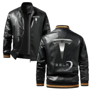 Vintage Tesla Exclusive Logo Jacket, Classic Ribbed Collar and Striped Cuffs, Custom Name TN01042025Y12LJ93CT1TES