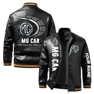 Vintage MG Cars Exclusive Logo Jacket, Classic Ribbed Collar and Striped Cuffs, Custom Name TN01042025Y12LJ93CT2MGC