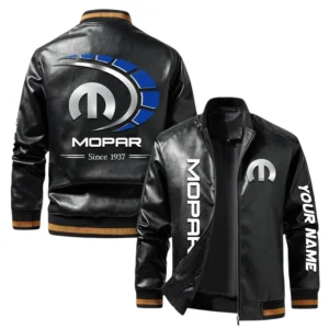 Vintage Mopar Exclusive Logo Jacket, Classic Ribbed Collar and Striped Cuffs, Custom Name TN01042025Y12LJ93CT2MOP