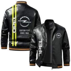 Vintage Opel Exclusive Logo Jacket, Classic Ribbed Collar and Striped Cuffs, Custom Name TN01042025Y12LJ93CT2OPE
