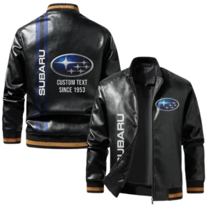 Vintage Subaru Exclusive Logo Jacket, Classic Ribbed Collar and Striped Cuffs, Custom Name TN01042025Y12LJ93CT2SUB