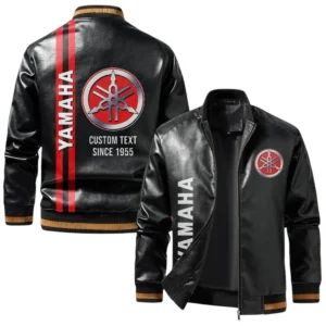 Vintage Yamaha Exclusive Logo Jacket, Classic Ribbed Collar and Striped Cuffs, Custom Name TN01042025Y12LJ93CT2YMH