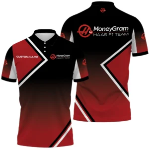 MoneyGram Haas F1 Team Racing Polo Shirt All Over Print Gift For Sports Fans, Custom Name HIHI010425Y3PLMGH