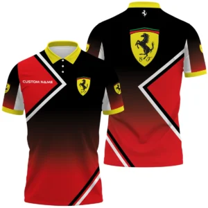 Scuderia Ferrari Polo Shirt All Over Print Gift For Sports Fans, Custom Name HIHI090425Y3PLSCF